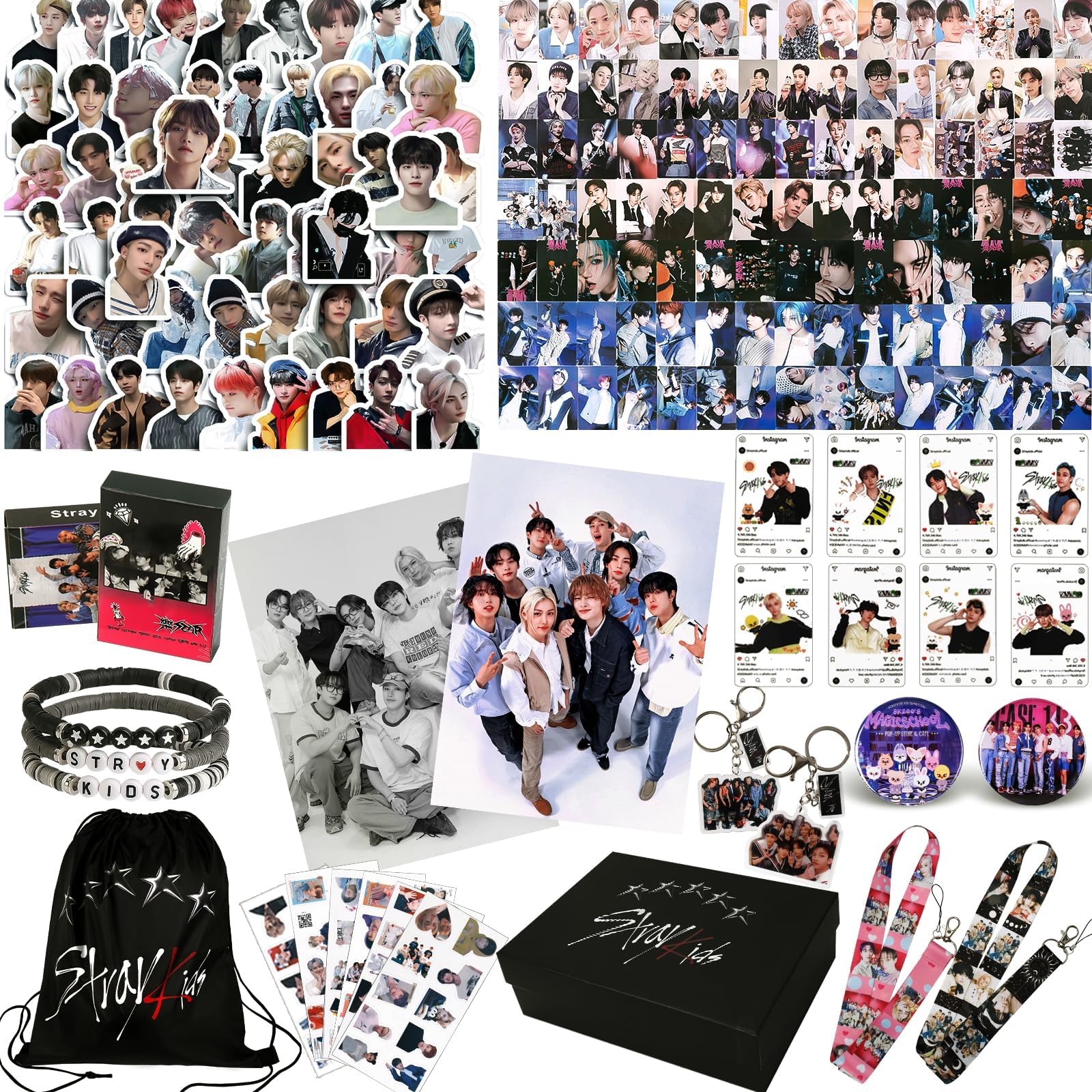326 pcs Stray Kids Gifts Set, Including 110 Photocards, 180
